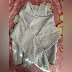 Skims heather grey cropped hoodie